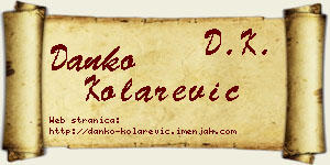 Danko Kolarević vizit kartica